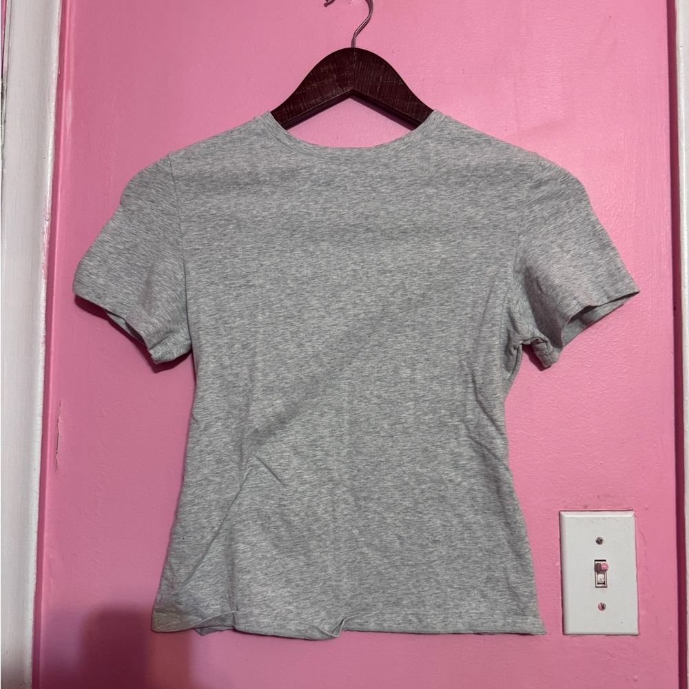 SKIMS Heather Gray Short Sleeve Tee